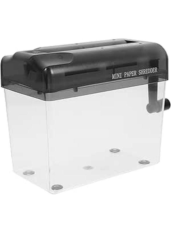 مفرمة الورق اليدوية المحمولة، قاطع المستندات المكتبي للاستخدام المنزلي والمكتبي باللون الأسود - Image 1