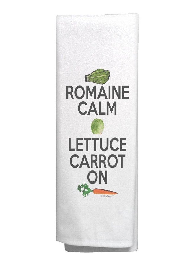 ThisWear Kitchen Gifts Romaine Calm Lettuce Carrot On Funny Quote Home Decor 2 Pack Decorative Tea Towels - Image 1