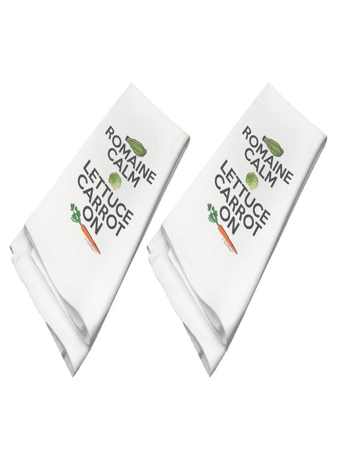 ThisWear Kitchen Gifts Romaine Calm Lettuce Carrot On Funny Quote Home Decor 2 Pack Decorative Tea Towels - Image 2