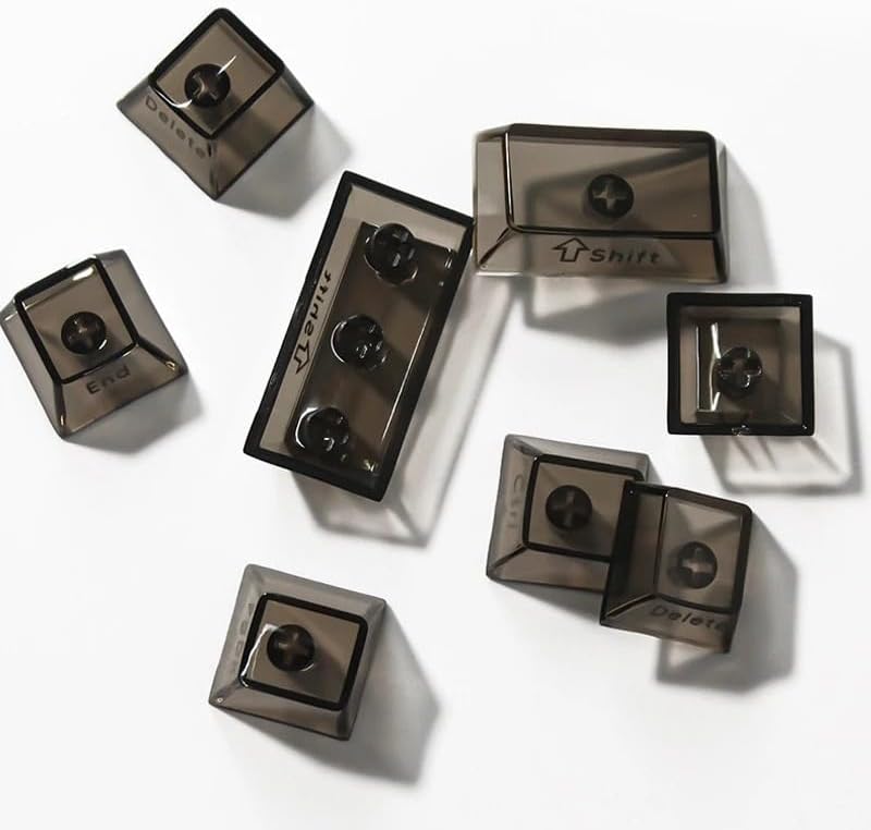 132 Keys Full Transparent PC Keycaps, Cherry Profile White Side UV Printing, Crystal Side Print Keycaps Compatible with MX Switches(Clear,No Print) - Image 3