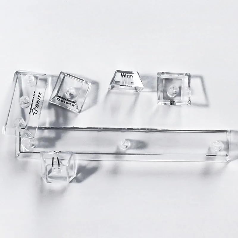 132 Keys Full Transparent PC Keycaps, Cherry Profile White Side UV Printing, Crystal Side Print Keycaps Compatible with MX Switches(Clear,No Print) - Image 2