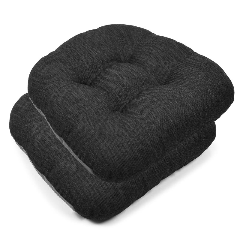 baibu 1414 Metal Dining Chair Pads with Ties Set of 2 Super Soft Kitchen Chair Cushions Bar Stool Cushions with NonSlip Bottom  2 Cushions only Black 141425in