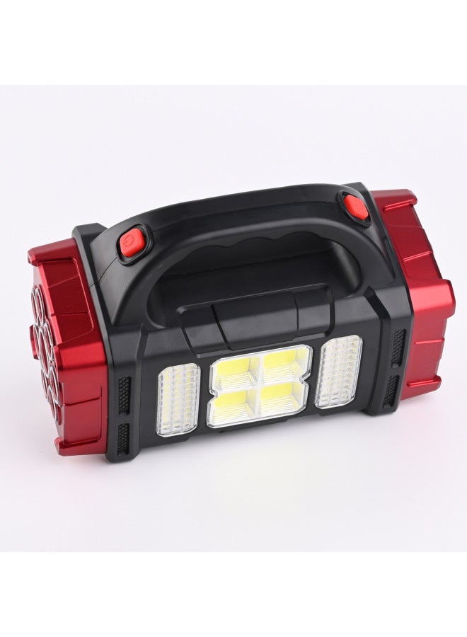 Solar Portable Outdoor Emergency Portable USB Rechargeable COB Side Light Multi-function Searchlight Flashlight-Color:2678 Small Orange - Image 5