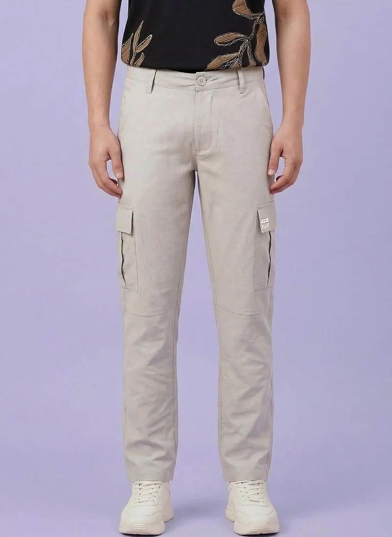 Men Relaxed Straight Leg Cargos Trousers
