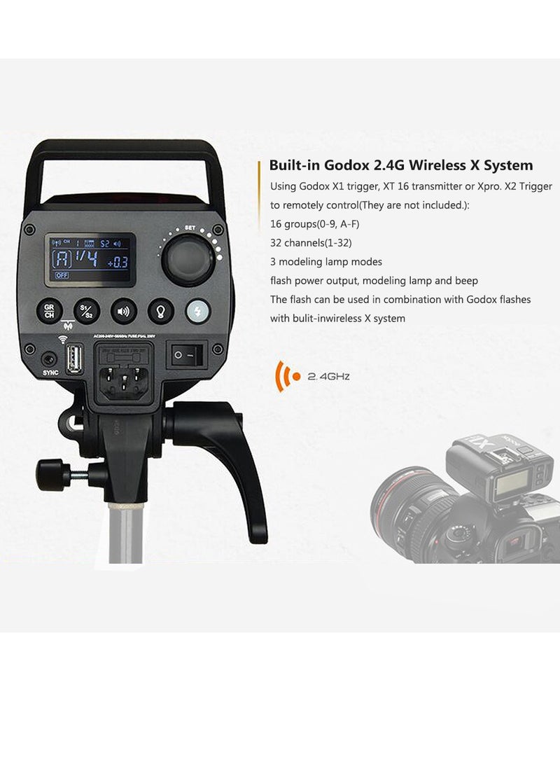 Godox MS200 Studio Flash Strobe Light Monolight 200Ws GN53 5600K Built-in 2.4G Wireless X System Anti-Preflash 0.1-1.8s Recycle Time with 150W Modeling Lamp Bowens Mount for Indoor Studio Product Photo Portrait Photography - Image 5
