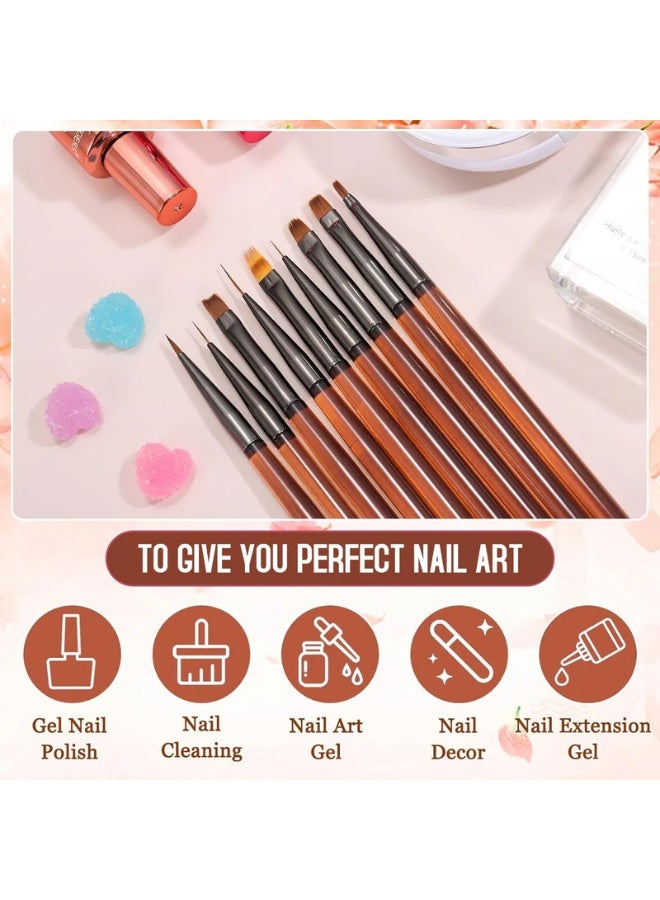 مجموعة من 9 فرش لتصميمات فن الأظافر - Image 3