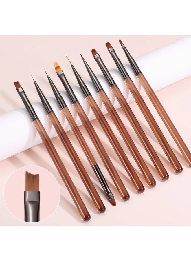 مجموعة من 9 فرش لتصميمات فن الأظافر - Image 4