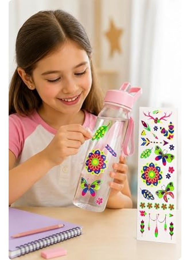 First Choice ملصقات تاتو مؤقت للأطفال - 3 ورقات بتصميم فراشات وأشكال زهور مائية، وشم مؤقت آمن ولطيف على البشرة للحفلات والأعياد - Image 4
