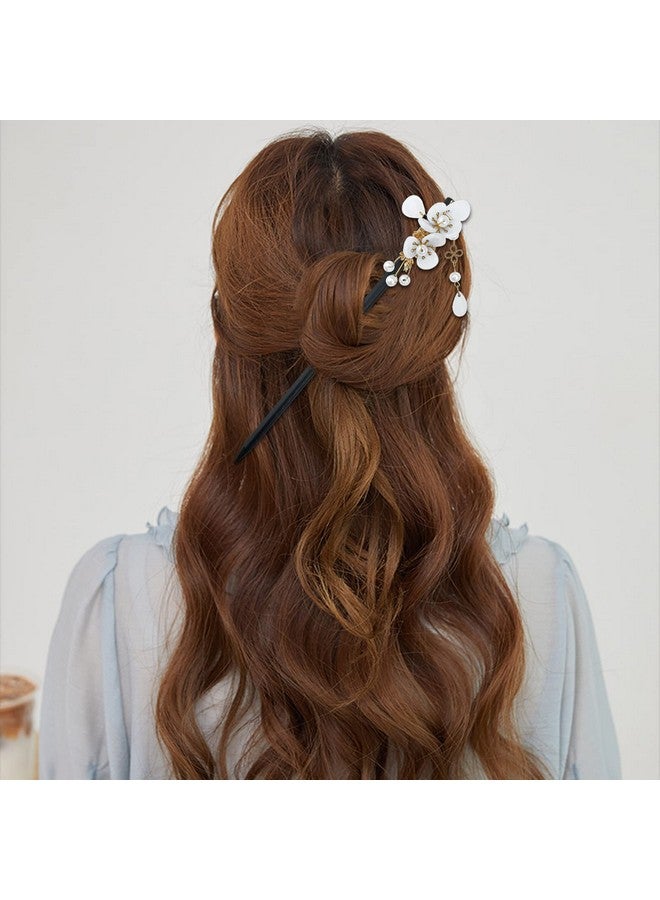 Aswewamt 4 Pcs Japanese Chinese Hair Stick Retro Wooden Hairpin Flower Hair Chopsticks Vintage Hanfu Pins Headdress Classic Hair Fork for Long Hair Women - Image 5