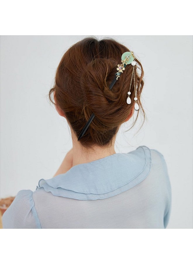 Aswewamt 4 Pcs Japanese Chinese Hair Stick Retro Wooden Hairpin Flower Hair Chopsticks Vintage Hanfu Pins Headdress Classic Hair Fork for Long Hair Women - Image 4