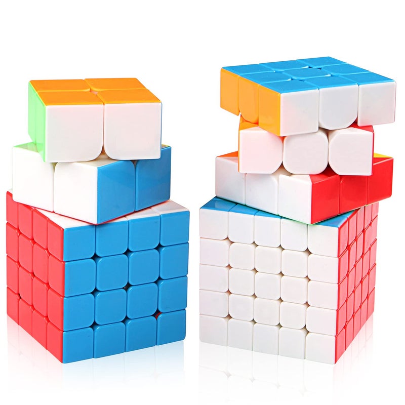 D-FantiX Speed Cube Set, Meilong MF2S 2x2 MF3S 3x3 MF4S 4x4 MF5S 5x5 Stickerless Speed Cubes Bundle with Gift Box - Image 5