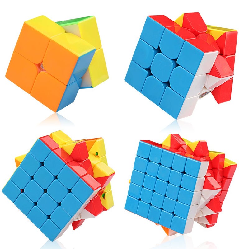 D-FantiX Speed Cube Set, Meilong MF2S 2x2 MF3S 3x3 MF4S 4x4 MF5S 5x5 Stickerless Speed Cubes Bundle with Gift Box - Image 3
