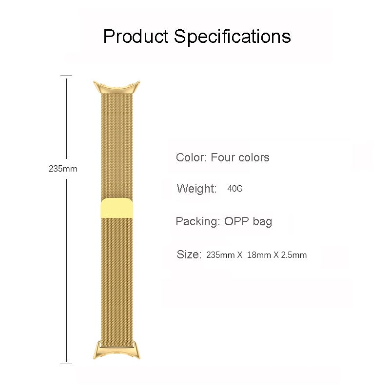 إيروريكس سوار ساعة جوجل بيكسل من الفولاذ المقاوم للصدأ ميلانو (ذهبي) - Image 5
