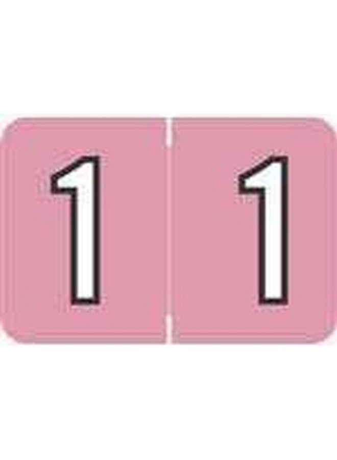 tabbies Barkley Nbkm Compatible 91600 Series Numeric Labels Pink "1" 1”H X 11 2”W Label Size Filing Color Code System 500 Labels Per Roll (91601) - Image 1