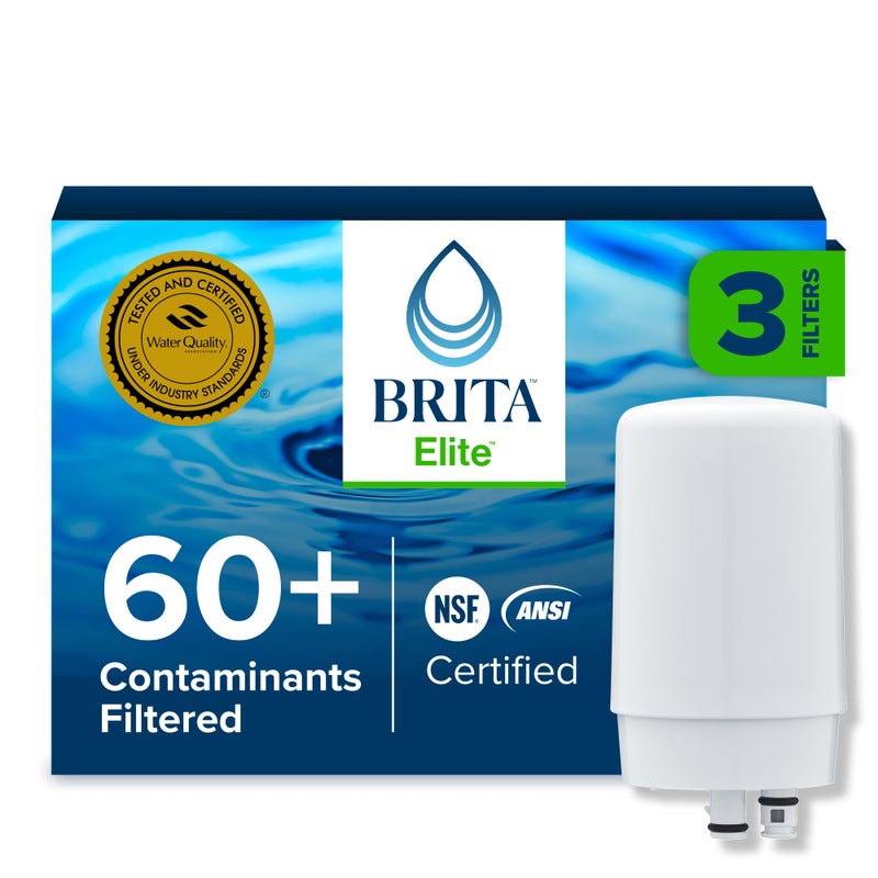 Brita Replacement Water Filter for Faucet Mount, Removes 99% of Lead, Sink Filtration System, White, 3 Count - Image 1
