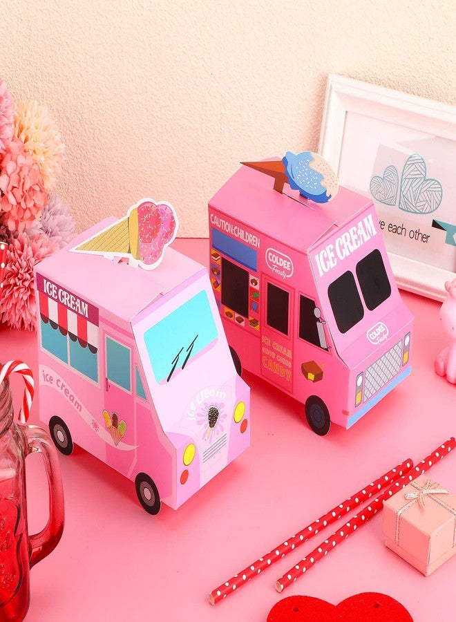 Tenare 20 Pieces Ice Cream Centerpieces for Tables Truck Shape Favor Boxes Ice Cream Treat Snack Boxes Container Summer Baby Shower Birthday Party Table Centerpieces - Image 4