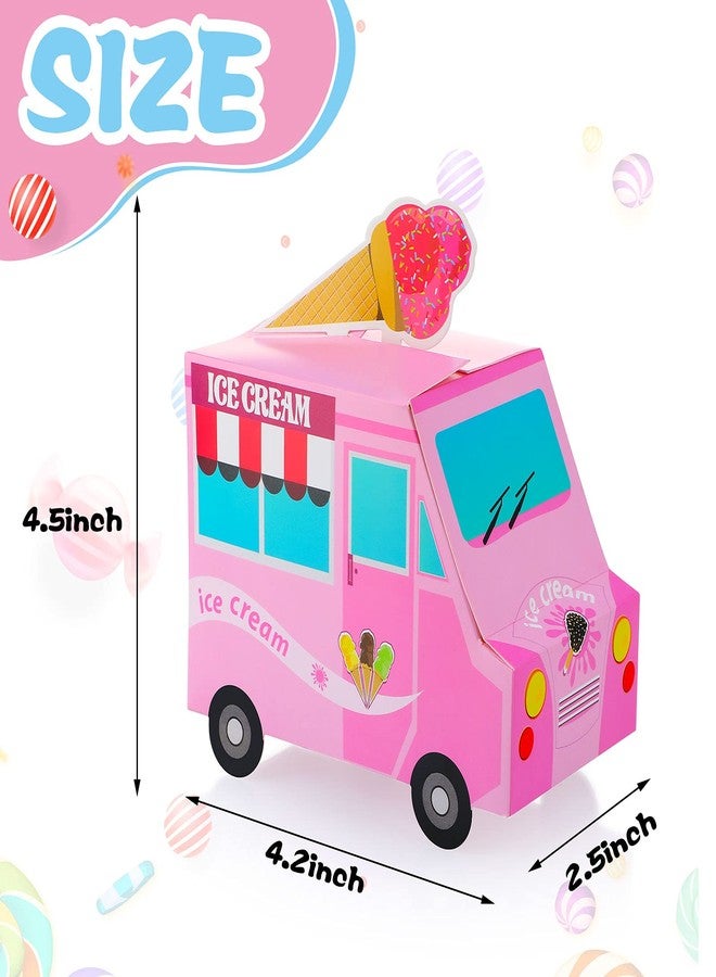 Tenare 20 Pieces Ice Cream Centerpieces for Tables Truck Shape Favor Boxes Ice Cream Treat Snack Boxes Container Summer Baby Shower Birthday Party Table Centerpieces - Image 2