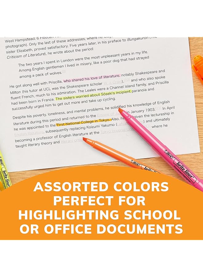 بيك قلم تحديد العيون برايت لاينر بطرف مشطوف بألوان متنوعة لتسليط الضوء على الخطوط العريضة أو الخطوط الدقيقة، عبوة من 5 قطع - Image 5