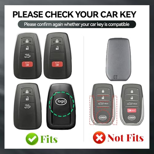 Aoocar 4 Button Genuine Leather Key Fob Cover for Toyota RAV4 Camry Corolla Avalon CHR Prius 4Runner Highlander Mirai 2018 2019 2020 2021 2022Black - Image 5