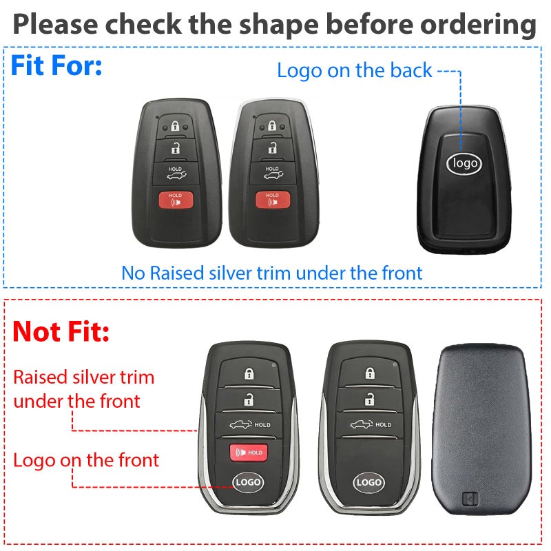 Aoocar 4 Button Genuine Leather Key Fob Cover for Toyota RAV4 Camry Corolla Avalon CHR Prius 4Runner Highlander Mirai 2018 2019 2020 2021 2022Black - Image 4