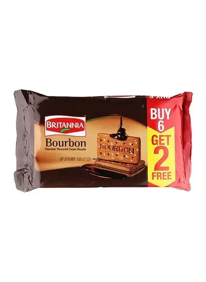 Britannia Bourbon Chocolate Biscuit, Pack Of 8 