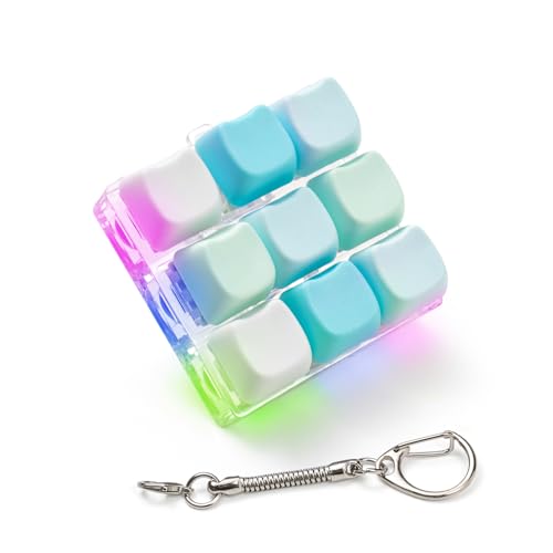 mintcaps Keyboard Fidget Toy Fidget Keychain with Led Light Button Keyboard Clicker Fidget Toy for Adults Stress Relief Keyboard Fidget Clicker Style D - Image 1