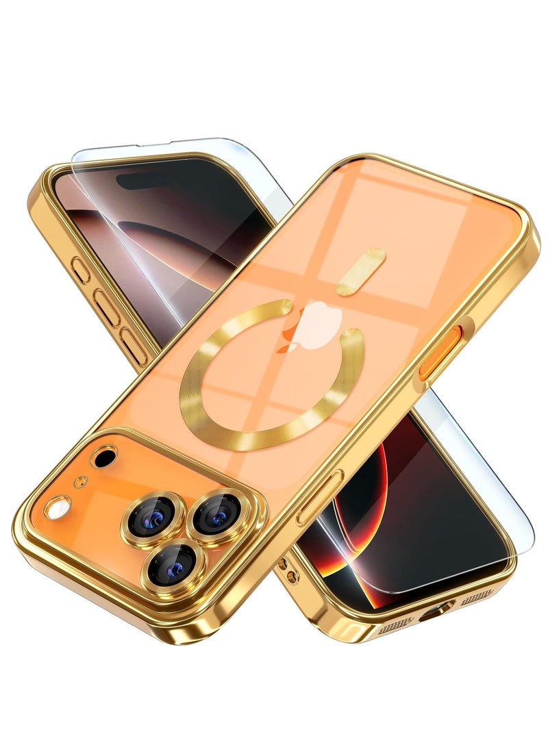 BORTONY iPhone 17 Pro Max Case Compatible with MagSafe Cover With Tempered Glass 9D Full Hd Glass For iPhone 17 Pro Max Full Camera Lens Protection Clear Case for iPhone 17 Pro Max 6.9-inch - Image 1