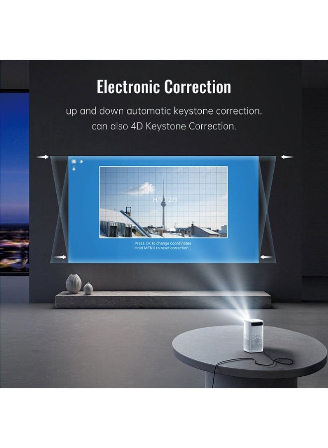 FIPKA جهاز عرض محمول H1P بدقة 4K شاشة قابلة للتعديل 100 بوصة مزامنة مع الهاتف عبر USB تركيز فائق القصر سطوع 120 - Image 5