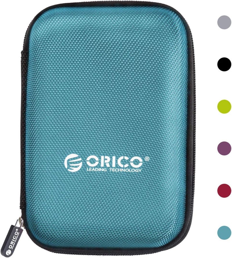 ORICO Hard Drive Case 2.5 inch External Drive Storage Carrying Bag Waterproof Shockproof with Inner Size 5.5x3.5x1.0inch for Organizing HDD and Electronic Accessories, Blue(PHD-25) - Image 1