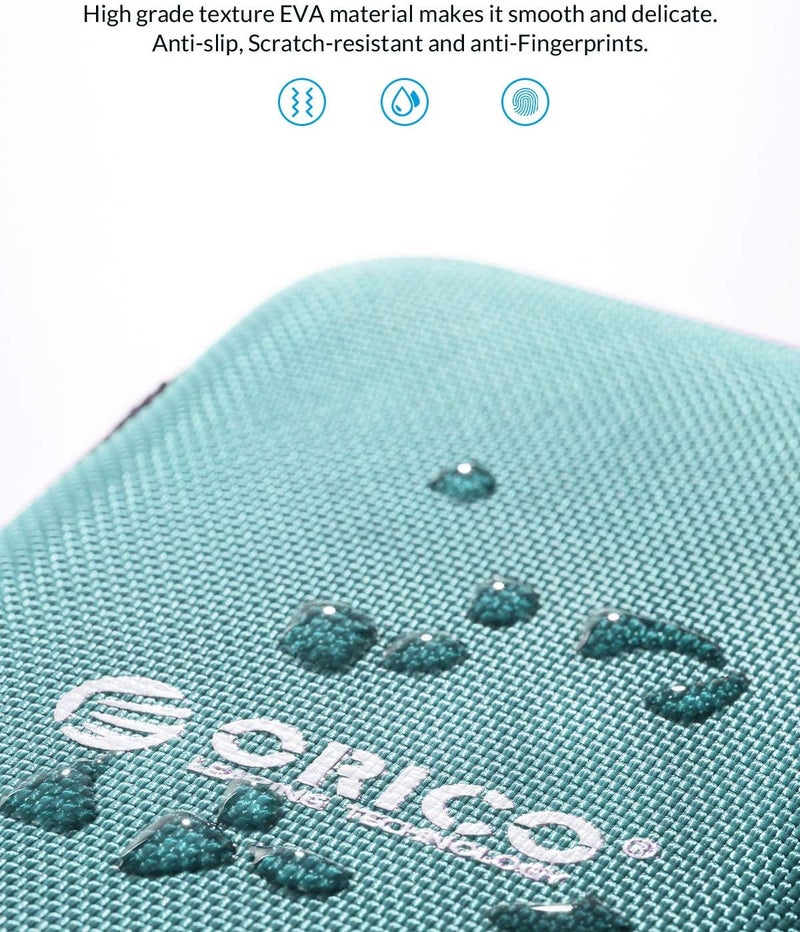 ORICO Hard Drive Case 2.5 inch External Drive Storage Carrying Bag Waterproof Shockproof with Inner Size 5.5x3.5x1.0inch for Organizing HDD and Electronic Accessories, Blue(PHD-25) - Image 5
