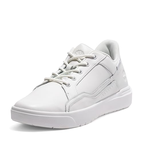 Timberland Men's Allston Low Lace Up Sneaker, White Full Grain, 10 Medium - Image 1