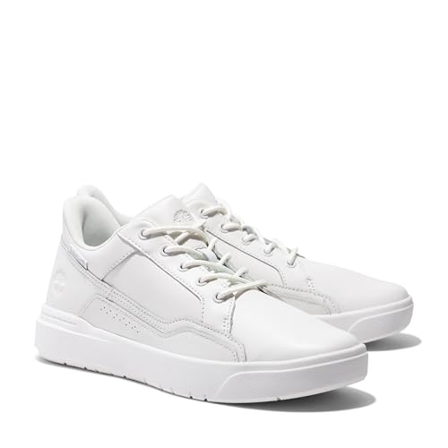 Timberland Men's Allston Low Lace Up Sneaker, White Full Grain, 10 Medium - Image 5