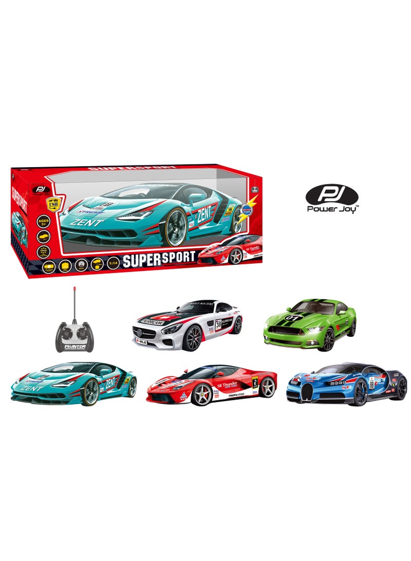 Power Joy Remote Control Super Sports Car 1/14, Assorted 1 Piece (Style & Color May Vary) | Car for Display | Toy Vehicle | Racing Car | Gift for Collectors and Kids - Image 1