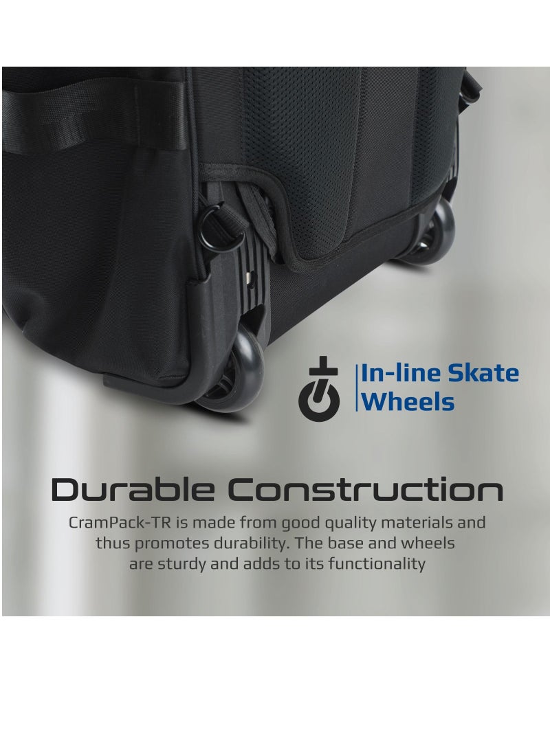 PROMATE - Promate Trolley Bag, 2-in-1 Lightweight Trolley Bag and Backpack with Telescoping Handle, Adjustable Straps, Water Resistance and In-Line Wheels for 15.6-inch Laptops - Image 1