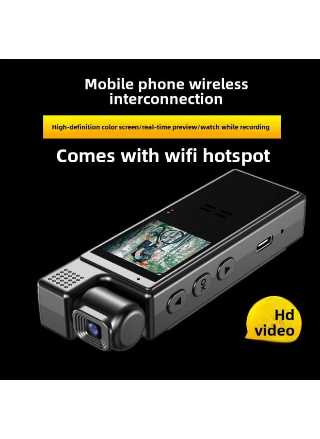 Generic HD Camera Riding Law Enforcement Electric Vehicle Recorder Sports Camera WiFi Interconnected Recording Pen DV Video Recorder-Body Color:4k Top Configuration (color Screen + Mobile Phone Wifi Interconnection)-32g  - Image 1