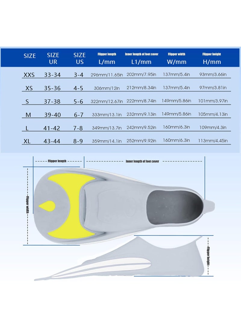 Soofam Swimming Fins,Travel-Friendly Snorkel Flippers Fins - Adjustable Lightweight Comfortable Soft Pool Accessories for Freediving Surfing Travel Diving Adult Kids Equipment(S 37-38) - Image 4