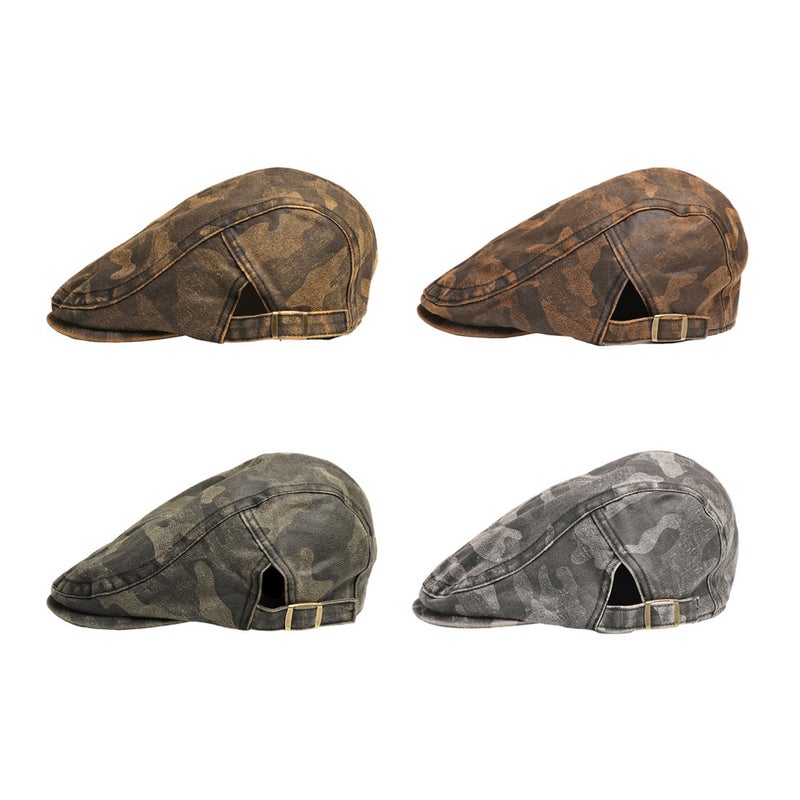 Camouflage Octagonal Cap  Newsboy Cap Cotton - Image 2