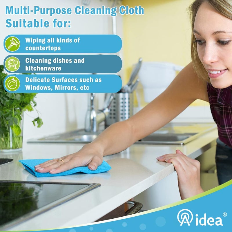 AIDEA Swedish Dishcloths for Kitchen, 20PK, Reusable Paper Towels, Kitchen Washcloths Dish Rags, Eco Friendly No Odor Reusable Cleaning Cloths, Cellulose Sponge Cloths, 7"Ã—6" - Image 2