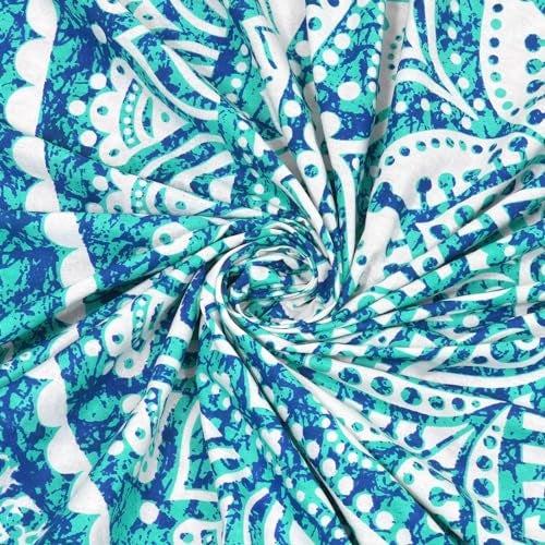 RajasthaniKart 144 TC Pure 100% Cotton Double Bed Sheet with 2 Pillow Covers (Bedsheet for Double Bed Cotton, Green Star Jaipuri, King Size,5298) - Image 4