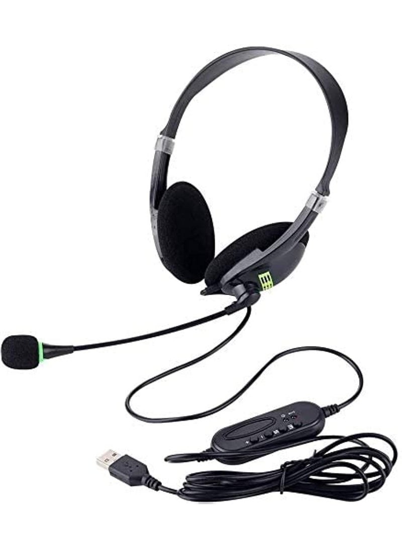 Bukela Khazna USB Headset with Microphone,Noise Cancelling & Audio Controls, Stereo PC Headphone for Business Skype Call Center Office Computer, Clearer Voice, Super Light, Ultra Comfort - Image 1