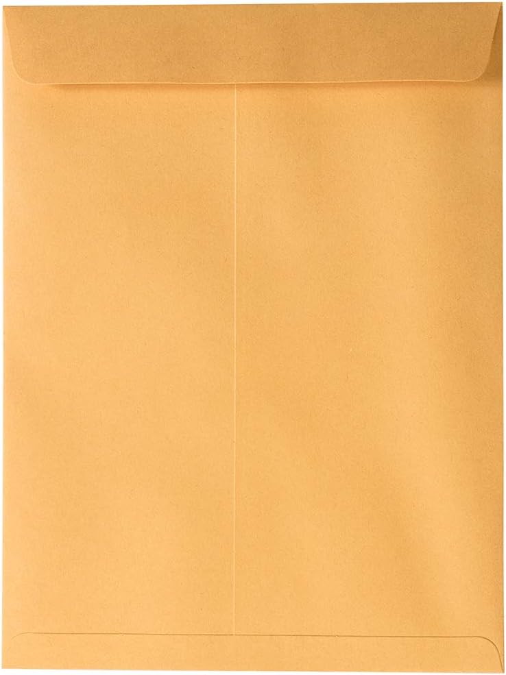 JAM Paper 9 x 12 Open End Catalog Premium Envelopes with Peel and Seal Closure - Brown Kraft Manila - 50/Pack - Image 3