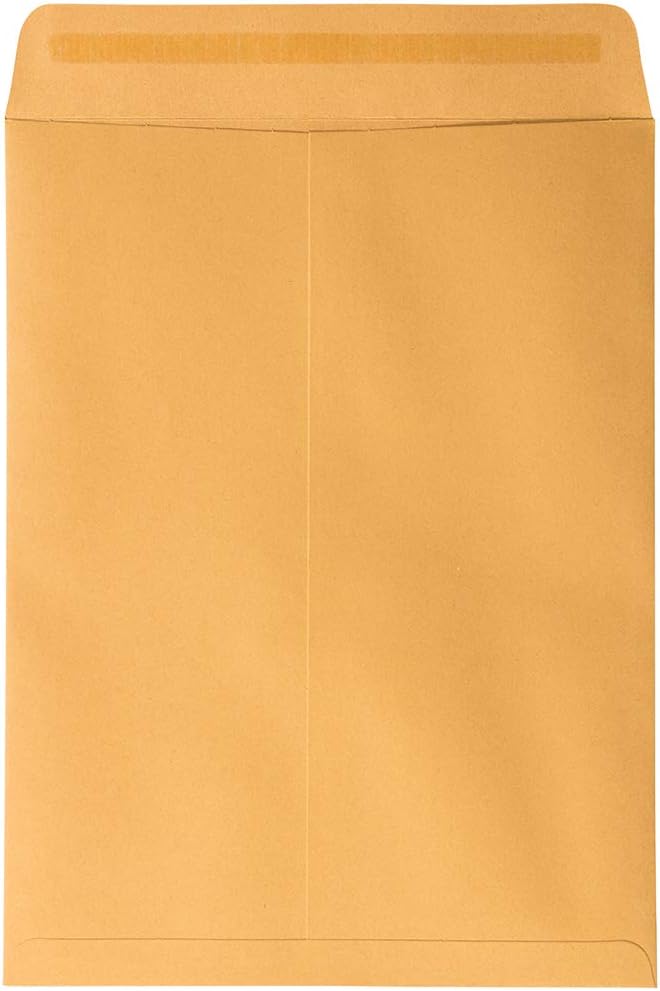 JAM Paper 9 x 12 Open End Catalog Premium Envelopes with Peel and Seal Closure - Brown Kraft Manila - 50/Pack - Image 2