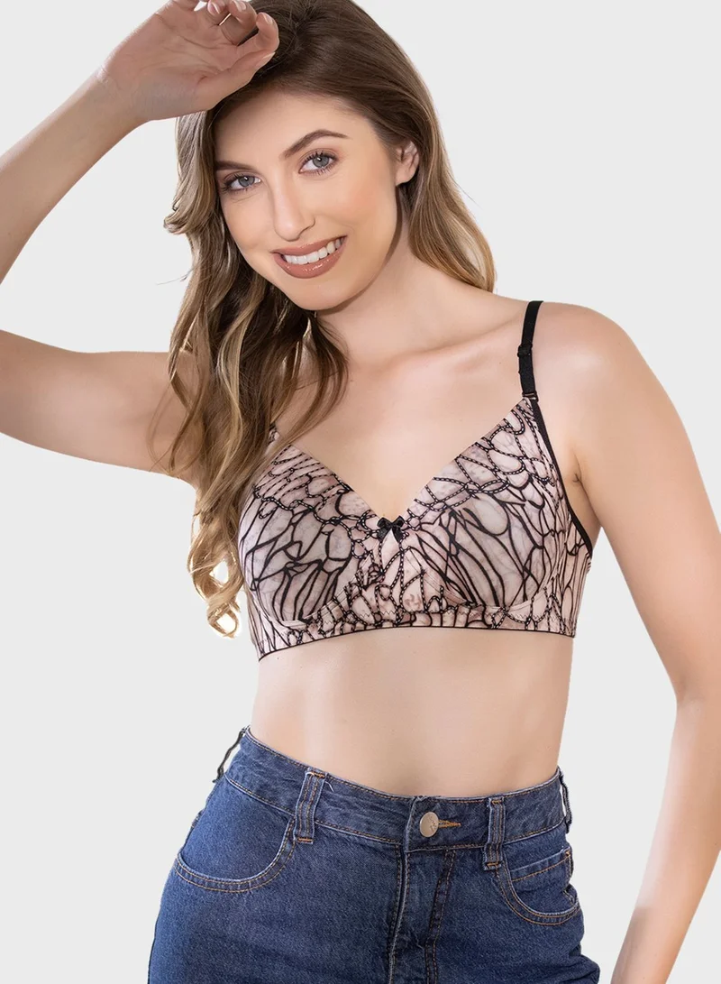 Clovia Printed T-Shirt Bra