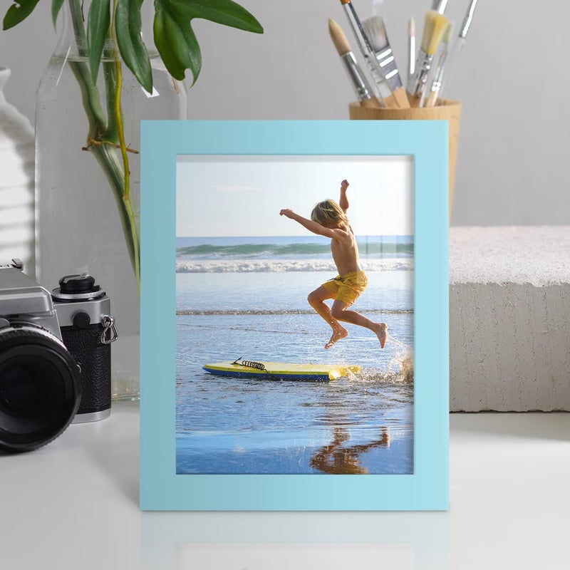 Renditions Gallery 6x8 inch Picture Frame High-end Modern Style  Made of Solid Wood and High Definition Glass Ready for Wall and Tabletop Photo Display  Blue Frame - Image 3