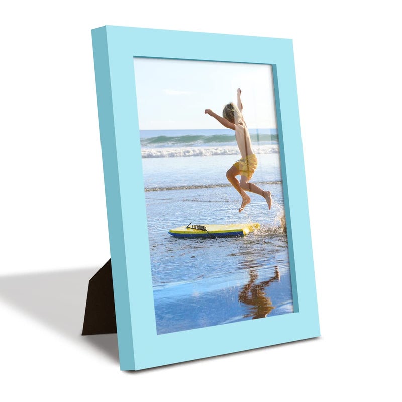 Renditions Gallery 6x8 inch Picture Frame High-end Modern Style  Made of Solid Wood and High Definition Glass Ready for Wall and Tabletop Photo Display  Blue Frame - Image 2