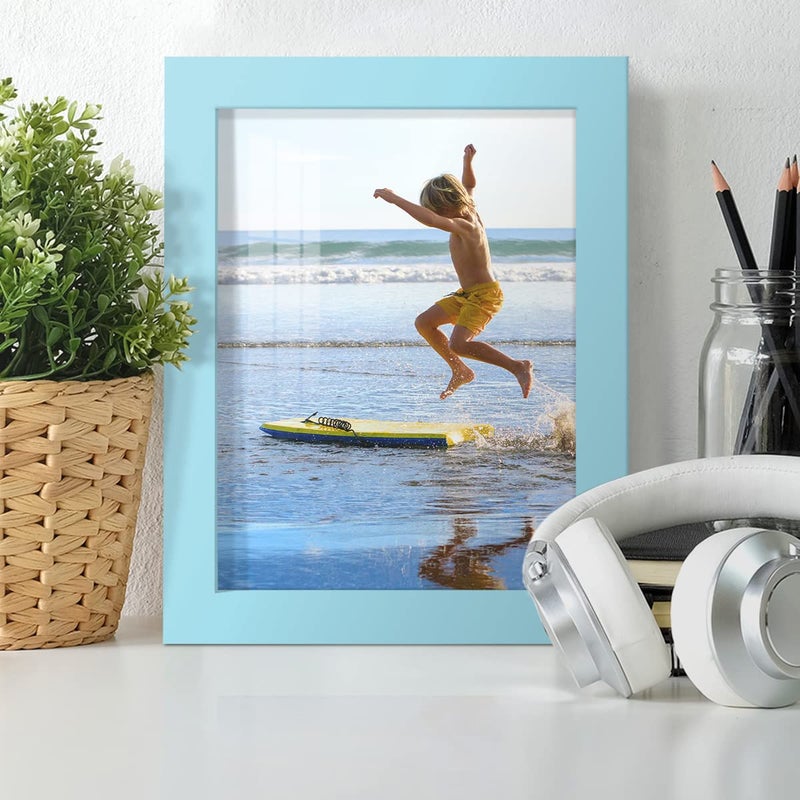 Renditions Gallery 6x8 inch Picture Frame High-end Modern Style  Made of Solid Wood and High Definition Glass Ready for Wall and Tabletop Photo Display  Blue Frame - Image 4
