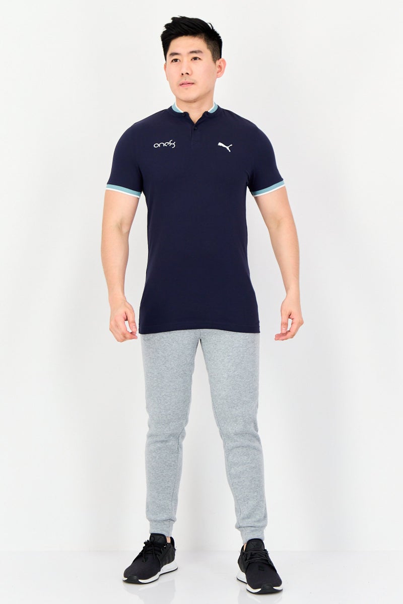Puma x One8 Men Slim Fit Short Sleeve Outdoor Polo Shirt, Navy - Image 3