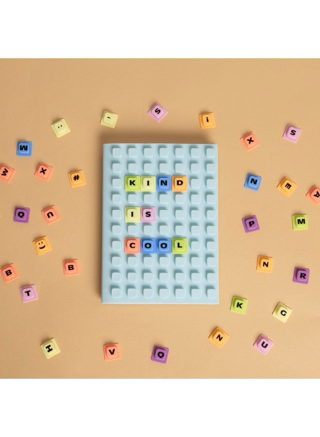 Pearhead Letterboard Journal, Soft Customizable Jacket Cover, Fidget Notebook For Girls and Boys, 188 Included Letters, Black and White - Image 4