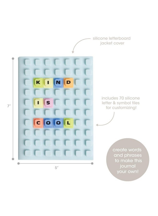 Pearhead Letterboard Journal, Soft Customizable Jacket Cover, Fidget Notebook For Girls and Boys, 188 Included Letters, Black and White - Image 2