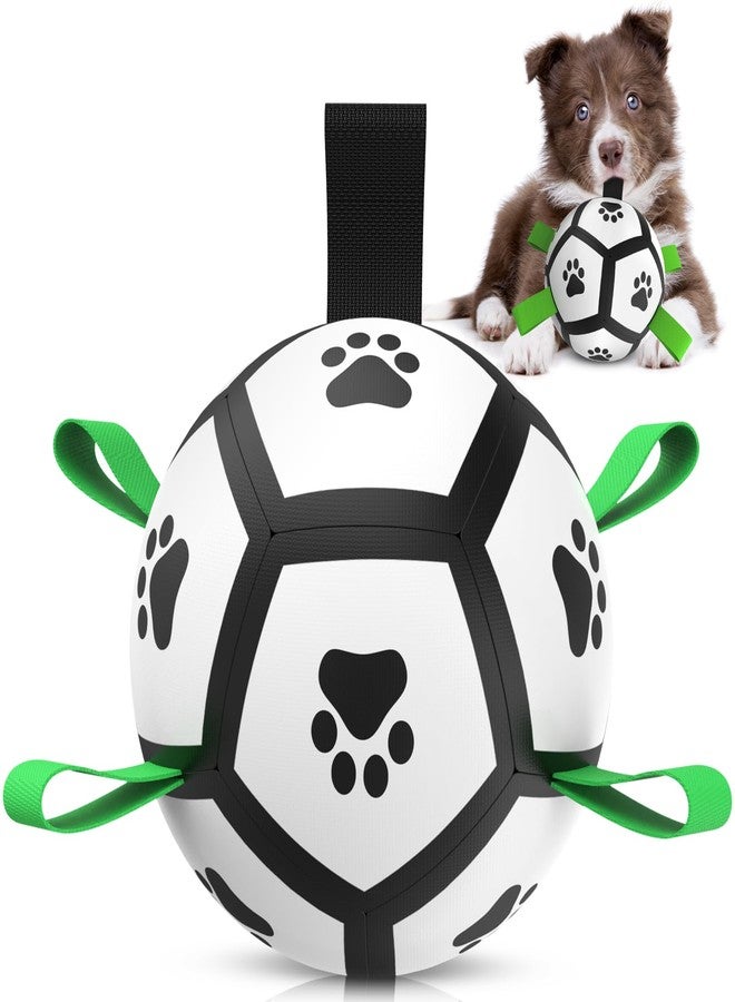 QDAN Dog Toys Soccer Ball with Straps, Interactive Toys for Tug of War, Puppy Birthday Gifts, Dog Water Toy, Durable Balls World Cup for Small Dogs（5 Inch） - Image 1